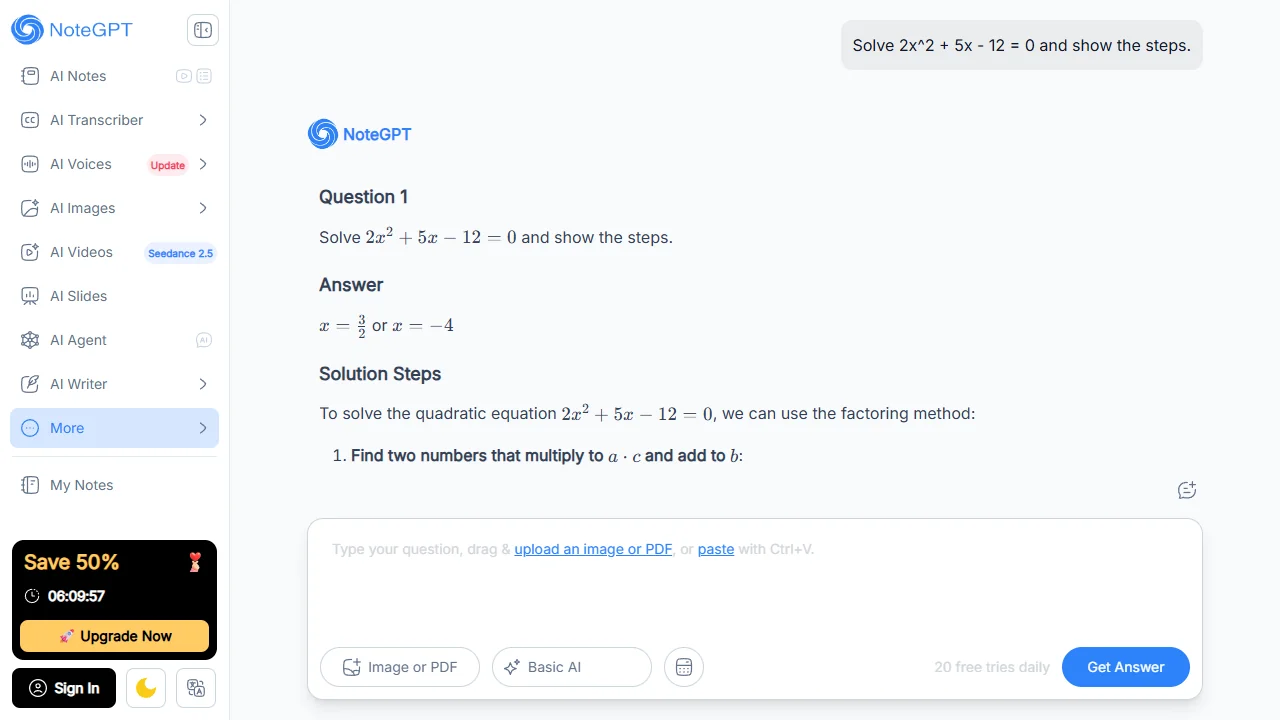 NoteGPT hands-on test result