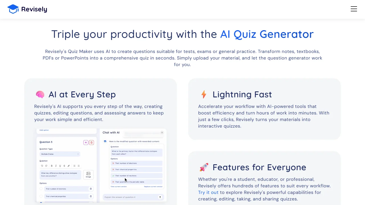 Revisely AI Quiz Generator