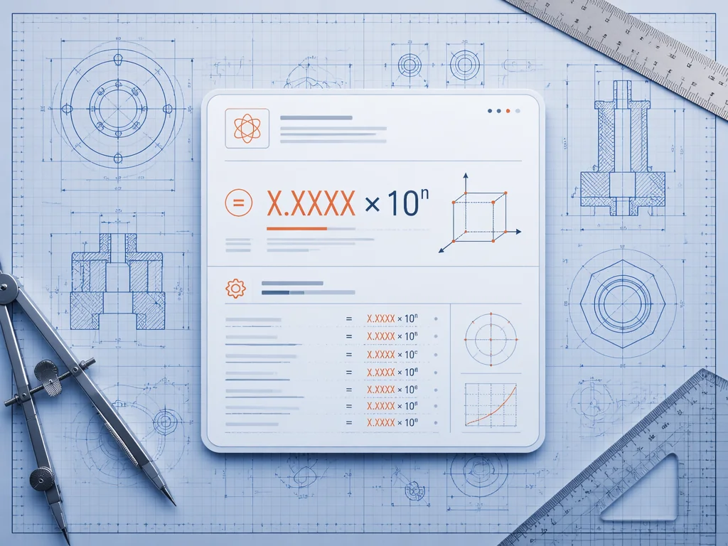 Technical blueprint paper with measurement grid and a data card for engineering calculations