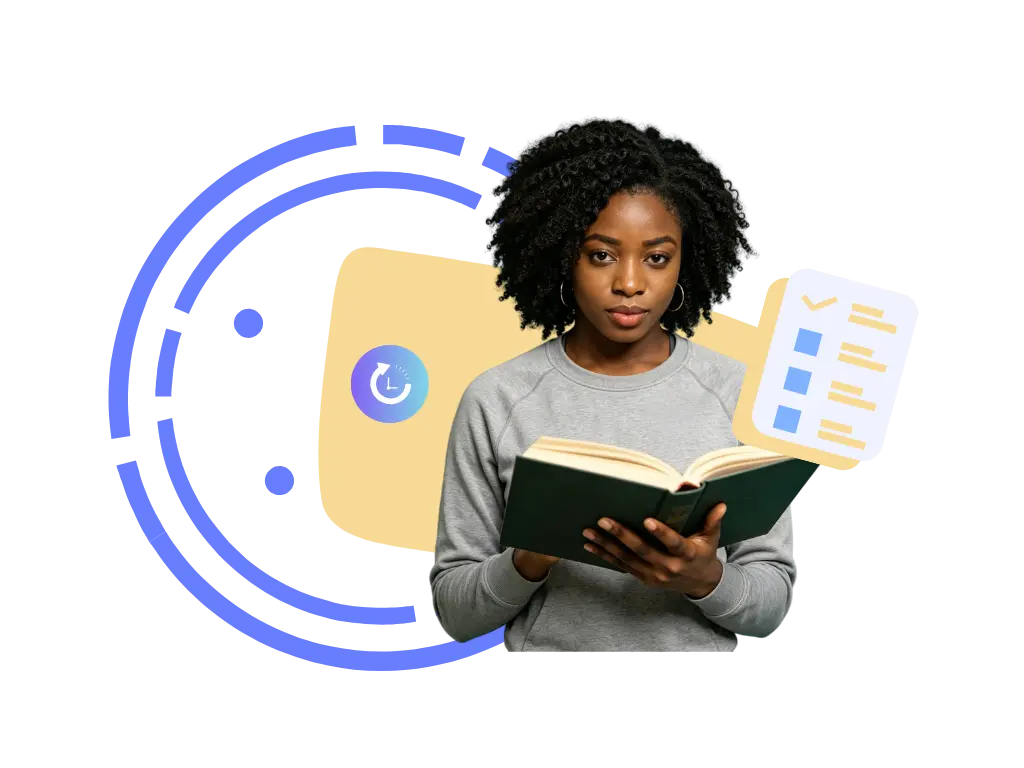 Student using AI practice generator to review study materials and prepare for quizzes and exams.